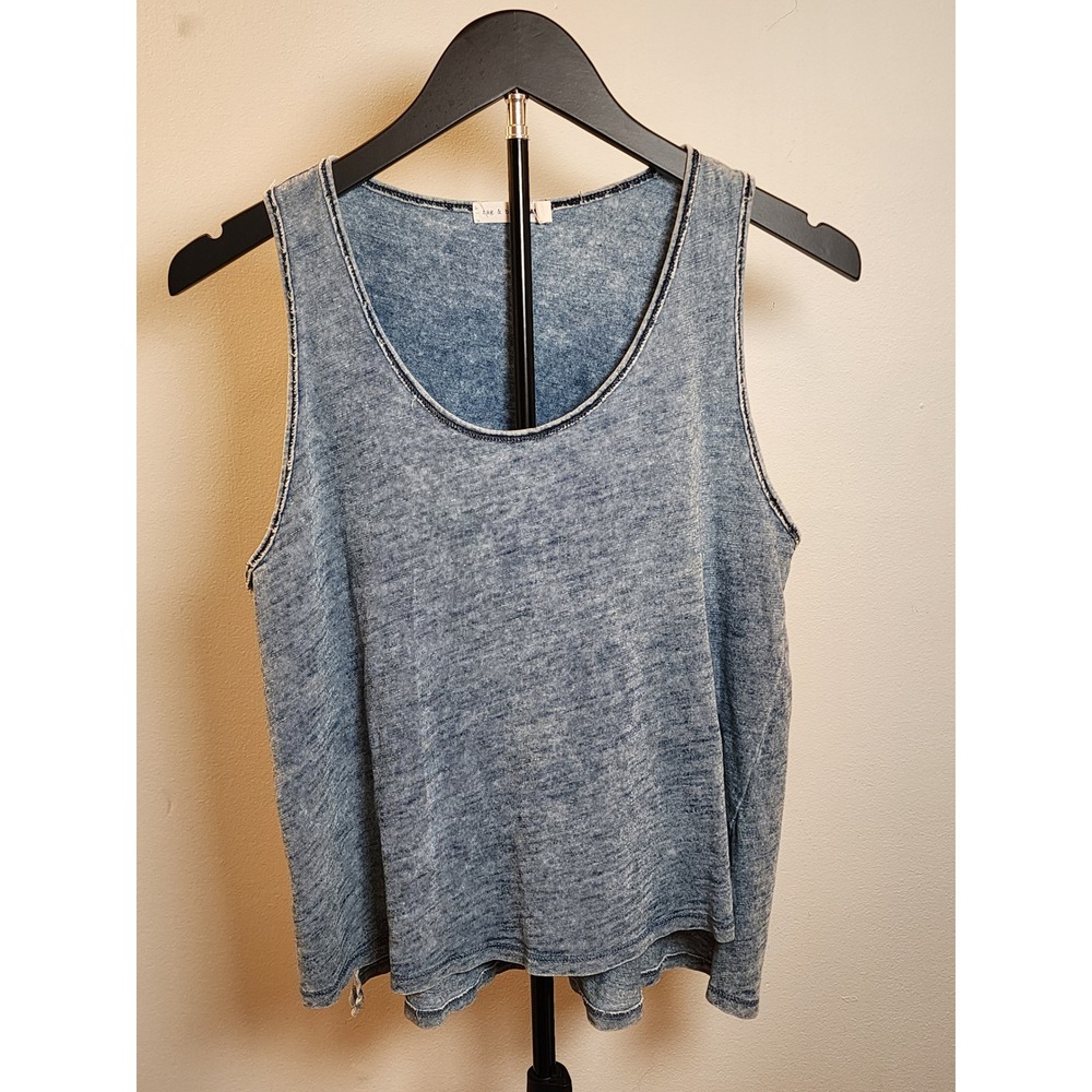 Rag & Bone‎ JEAN Camden Slub Jersey Tank Top Indigo Bleach XS Womens